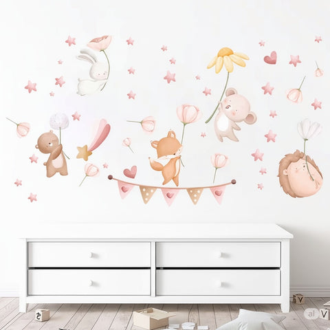 Forest Animal Vinyl Stickers for Baby Room