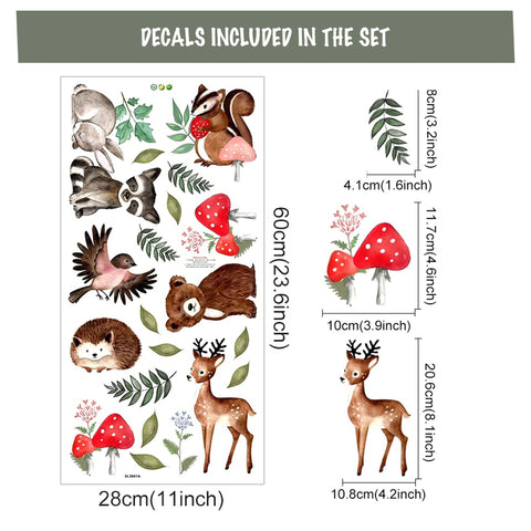 Forest Creatures Nursery Stickers