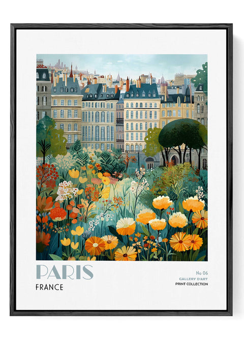 France wall art botanical city view
