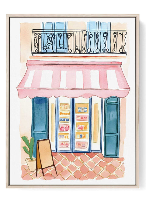 French Boulangerie Watercolor – Charming Storefront Art