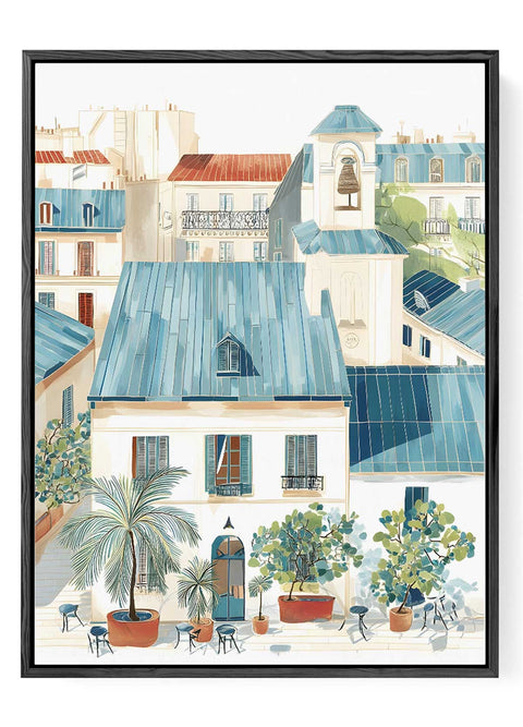 Paris Courtyard Watercolor Art Print