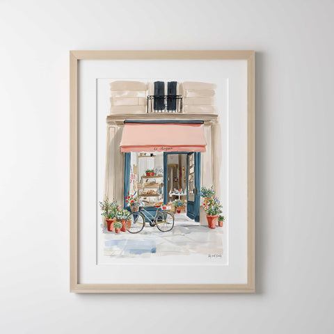 French patisserie watercolor wall art Paris style