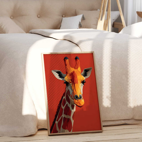 Geometric animal giraffe nursery print