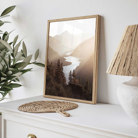 Lake Amidst the Mountains Poster - Solace in Nature Art