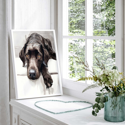 Golden eyes dog portrait