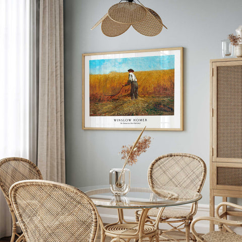 Golden wheat harvest landscape by Winslow Homer