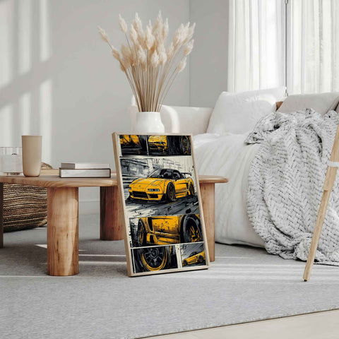 Graphic style Honda NSX print for car enthusiast room decor