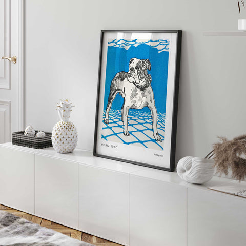 Graphic style bulldog wall art