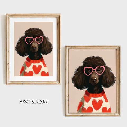 Graphic style painted dog portrait for high quality digital printing