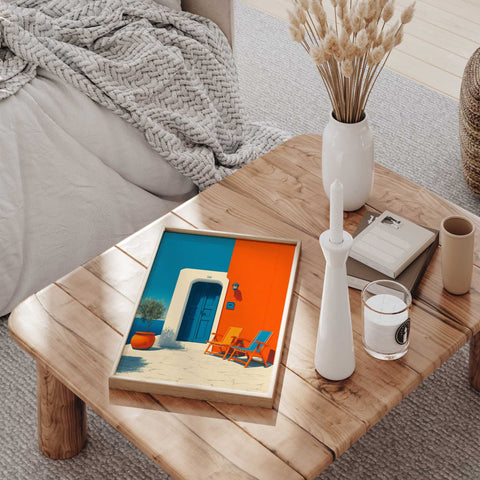 Greek island white doorway wall art