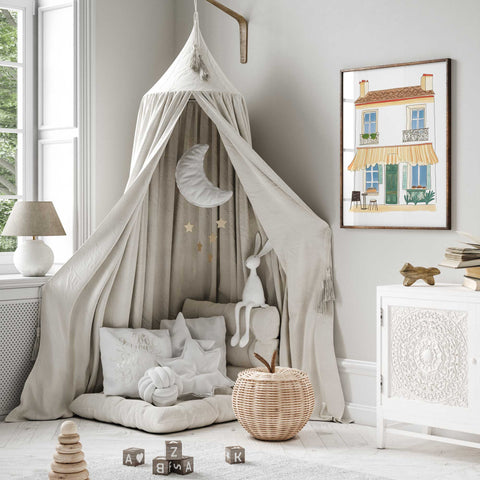 Green Door and Stripes – Paris Café Wall Decor
