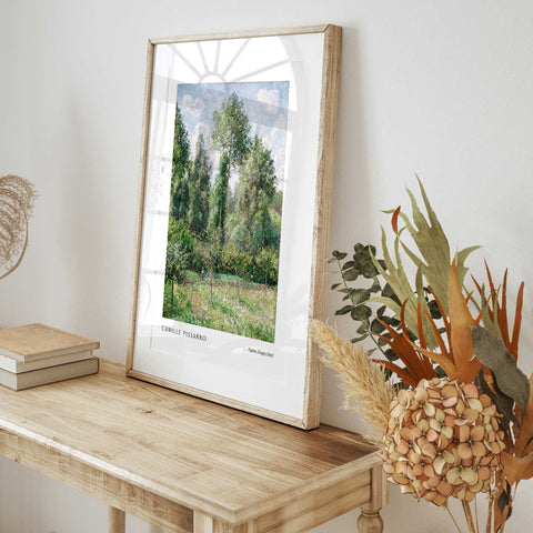 Green forest landscape art print