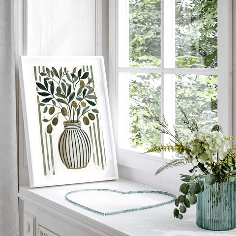 Green olive branch farmhouse decor