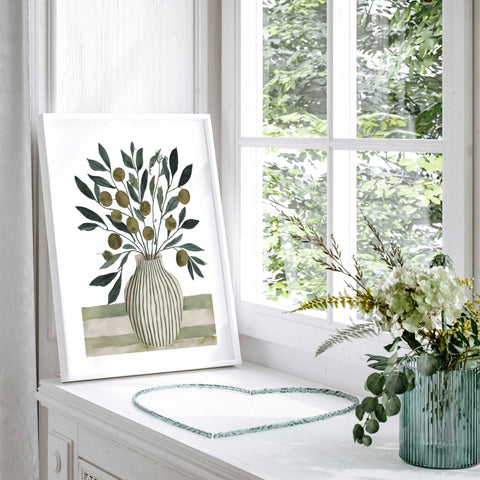 Green olive branch kitchen decor