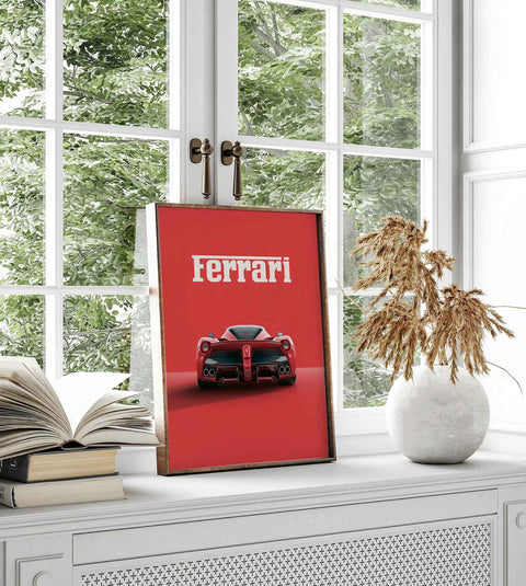 Grey and black Ferrari LaFerrari print for minimalist interior design