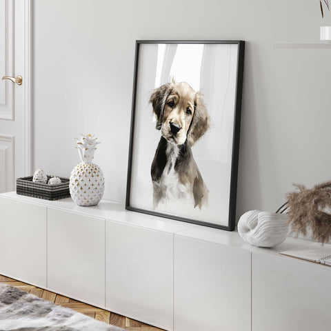 Hand painted beagle puppy art print