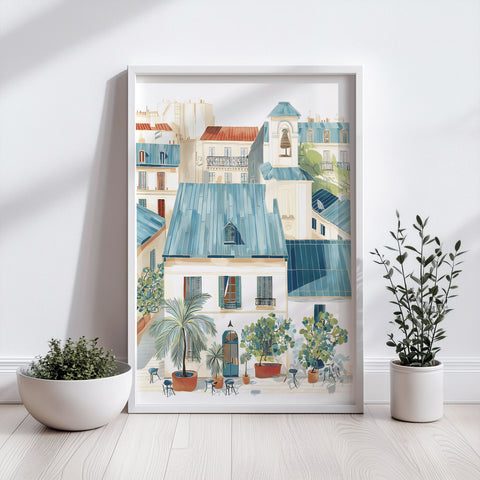 Handmade Cityscape Art – Parisian Rooftop Scene
