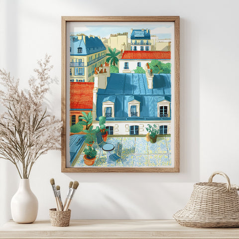 Handmade Urban Art – Parisian Balcony Vignette
