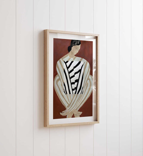 High-contrast line art in a sophisticated fashion-inspired photography print.