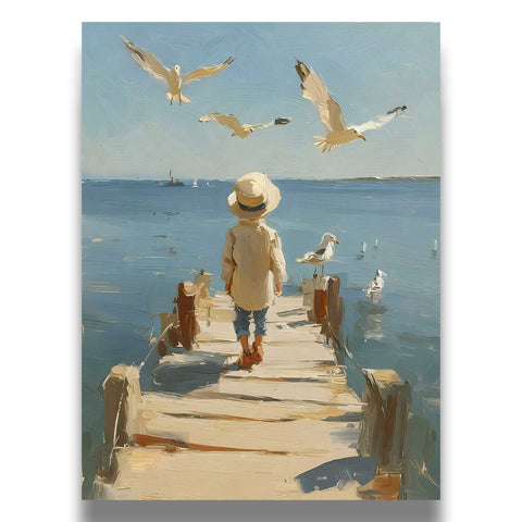 High-quality museum-grade print of a hand-painted seaside portrait.