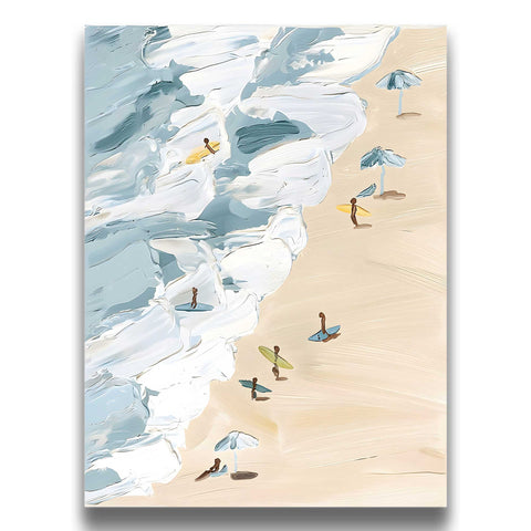 High-quality museum-grade print of a surf scene in a modern, clean style.