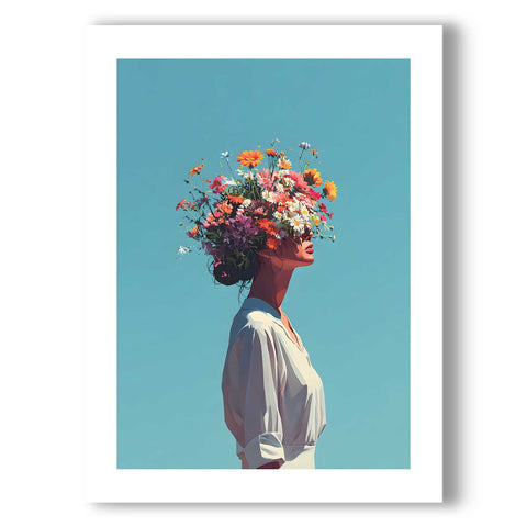 High-quality museum-grade print of a whimsical portrait in a modern style.