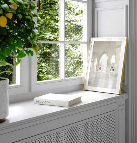 High-quality museum-grade print of a white tulip bouquet in a modern style.