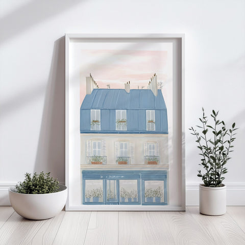 High-quality museum-grade print of the Eiffel Tower in a soft, painterly style.