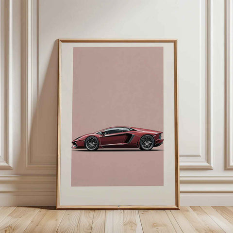 High performance Italian supercar wall art for professional workspace