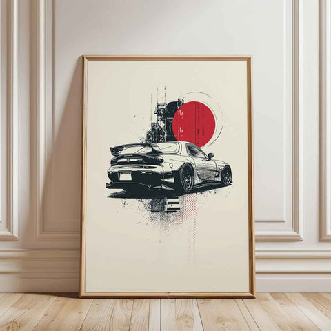 High performance Mazda sports car wall art for professional studio