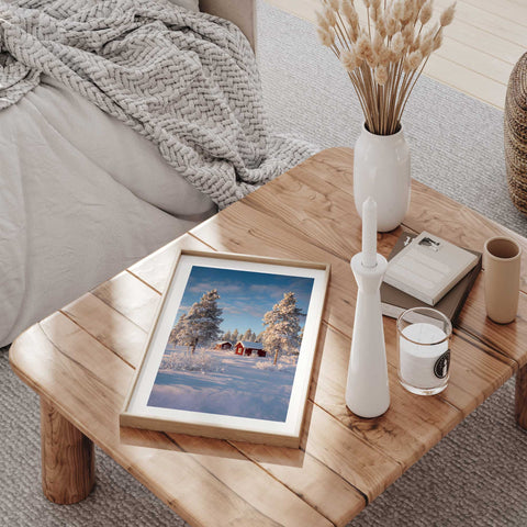 High resolution Scandinavian winter landscape print from Lily and Emily Fine Art