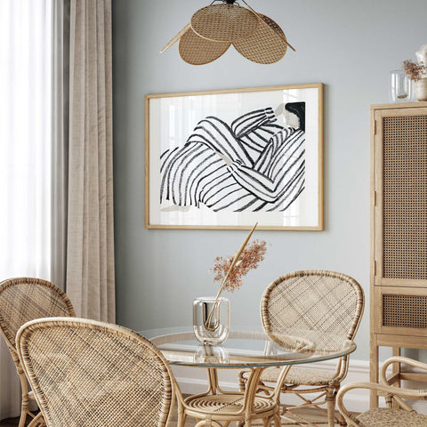 Horizontal modern abstract woman print