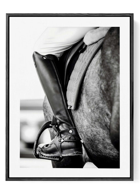 Horse riding boot and stirrup wall art