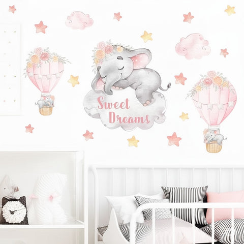Hot air balloon growth chart wall decals

