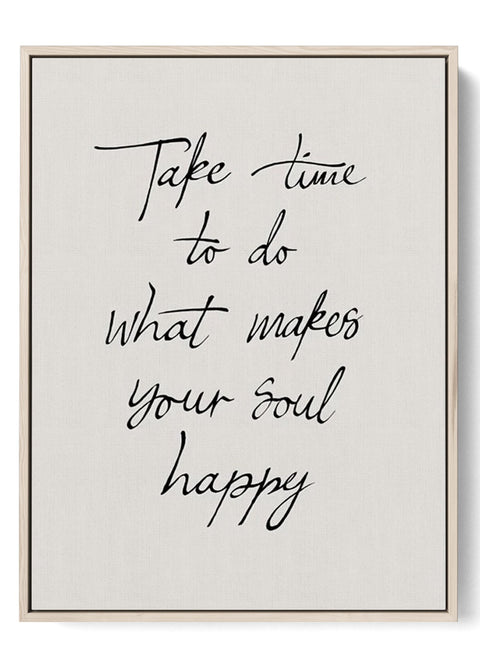 Inspirational 'Soul Happy' Quote Canvas - Mindful Living Wall Art