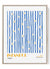 Istanbul wall art print with blue stripes and daisies