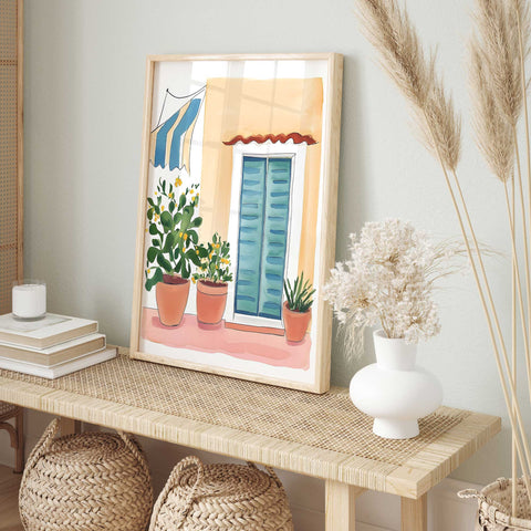 Italian Window Watercolor Art Print