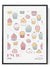 Japanese pastel cupcake kitchen art wall decor print