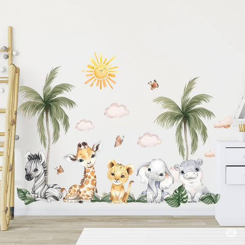 Jungle safari animal wall decals