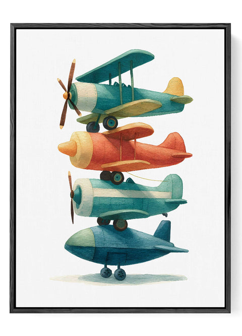 Kids airplane watercolor poster