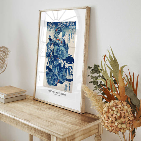 Kuniyoshi indigo ukiyo-e reproduction