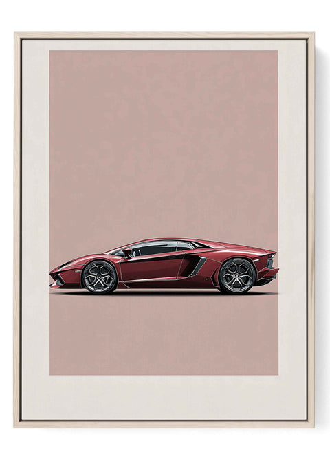 Lamborghini Aventador minimalist side profile art print wall decor