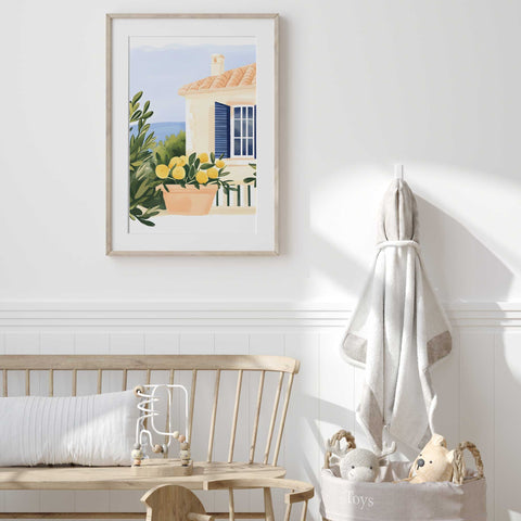 Lemon Grove Watercolor – Premium Mediterranean Decor
