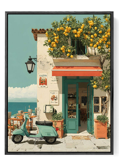 Lemon tree Mediterranean café wall decor