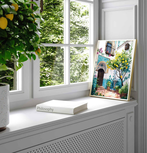Lemon tree courtyard Mediterranean wall art