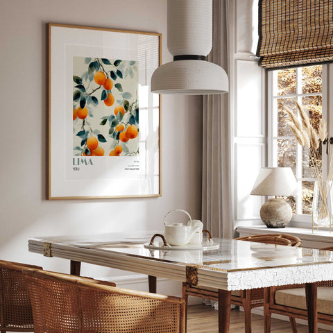 Lima Peru wall art with citrus fruit painting