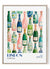 Lisbon bottle art print wall decor poster