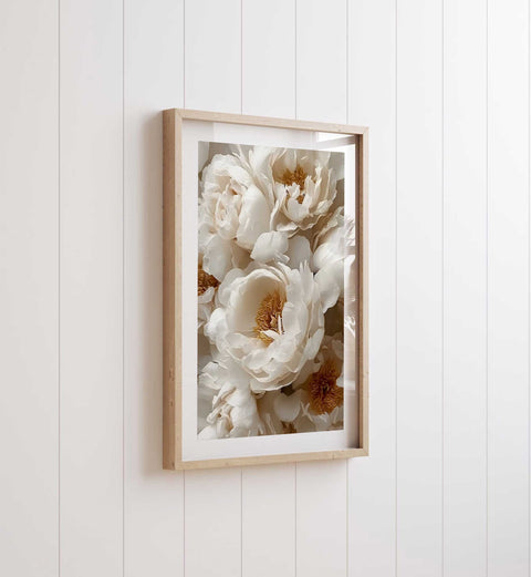 Lush peony flowers wall decor print