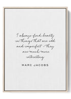 Inspirational Quote Canvas Print - 'Beauty in Imperfection' by Marc Jacobs