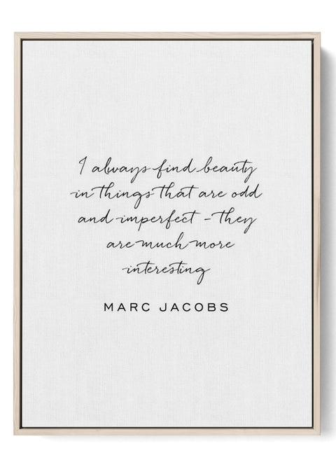 Marc Jacobs 'Beauty in Imperfection' Quote - Modern Home Canvas Art